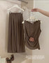 Women Casual side Knot Design Sleeveless Tops With Pants